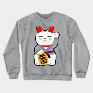 Jiu jitsu maneki neko bjj purple belt Crewneck Sweatshirt